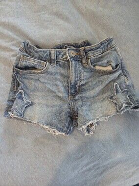 art class Light Blue Distressed Denim Shorts with Star Patch